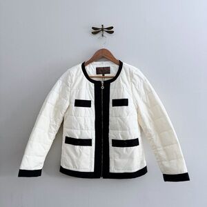 Cortefiel Water Resistant Off White Quilted Jacket Women’s Small